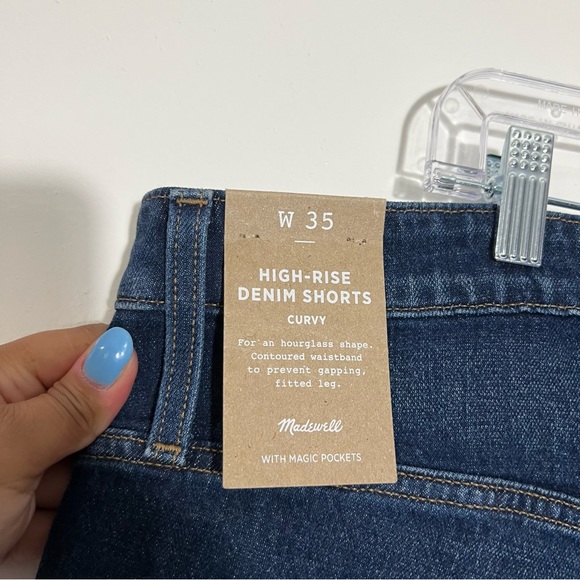 Madewell Curvy High-Rise Denim Shorts in Canterdale Wash Size 20 (W35) - Picture 8 of 13